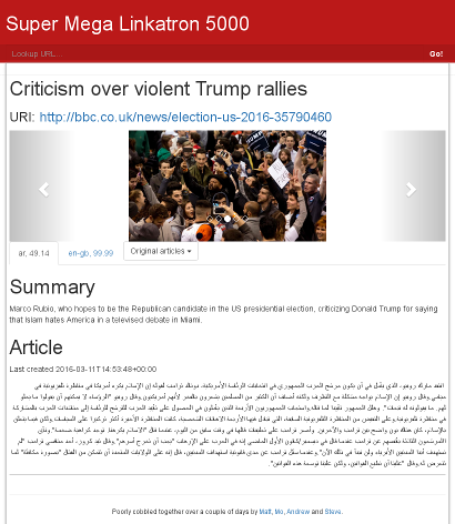 BBC Arabic also covered the Trump story